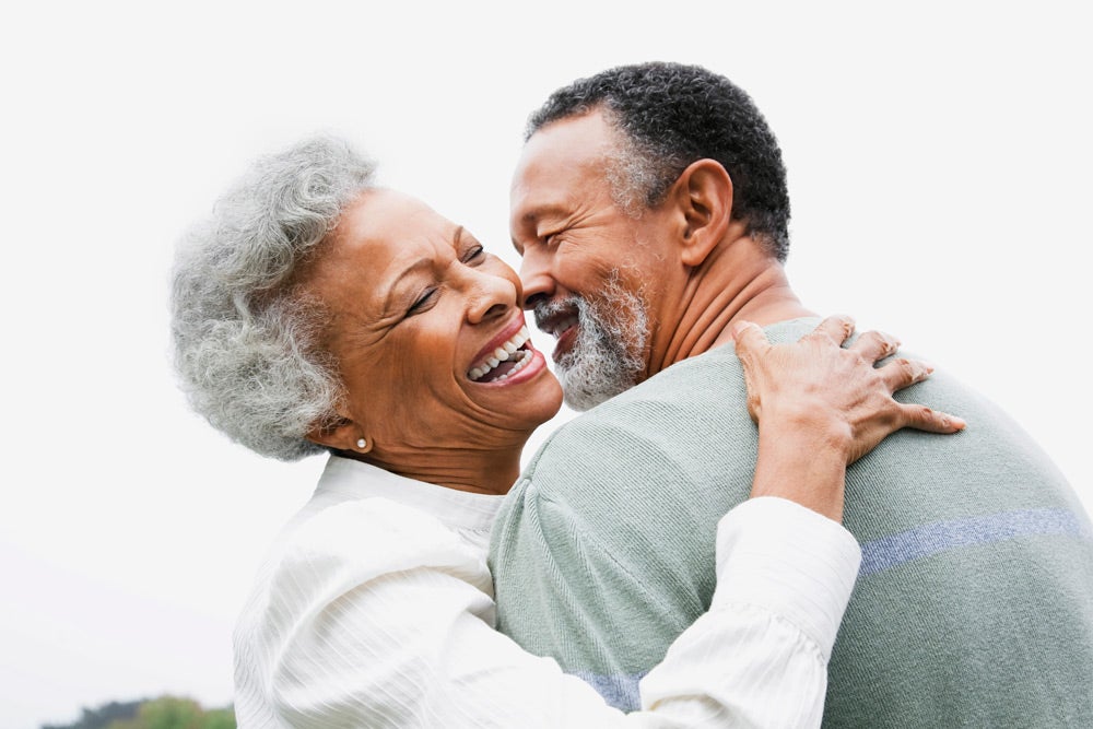 Couple smiling