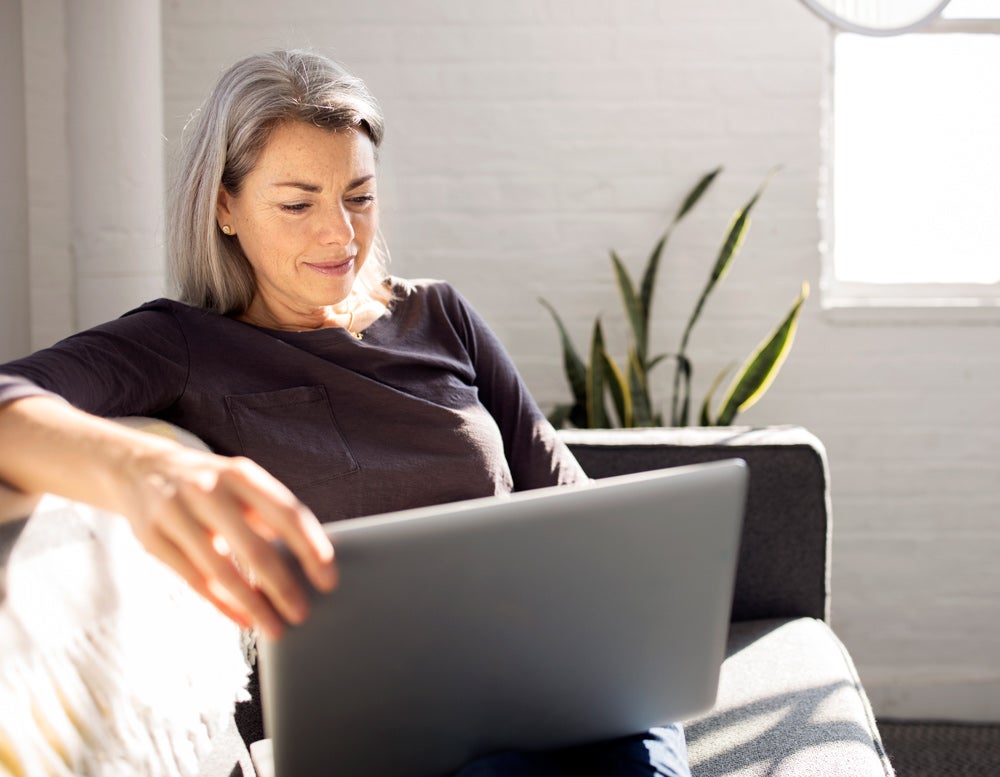 Woman taking a health risk assessment